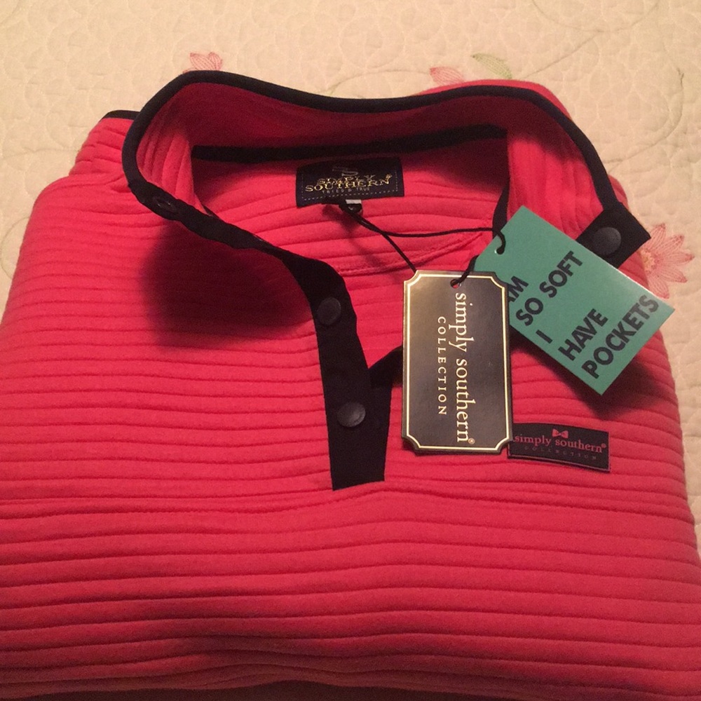 Pretty pink Simply Southern pullover